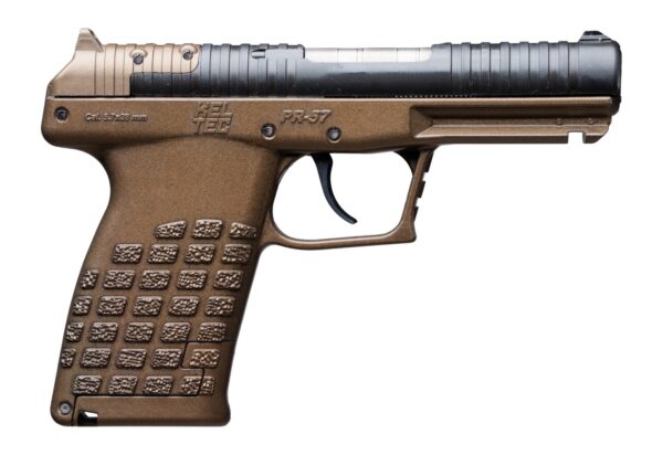 Kel-Tec PR57BBRZ PR-5.7  Compact Frame 5.7x28mm 20+1 4" Stainless Steel Rotary Barrel, Black Optic Ready/Serrated Slide, Burnt Bronze Frame & Textured Grip