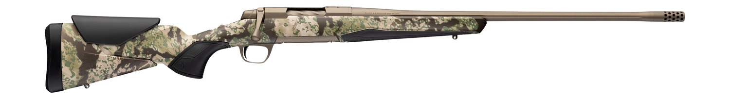 Browning 036138218 X-Bolt 2 Speed 308 Win 4+1 22" Smoked Bronze Cerakote Fluted Threaded Barrel & Steel Drilled & Tapped Receiver, Kryptek Obskura Transitional Camo Adj Vari-Tech Synthetic Stock, Righ