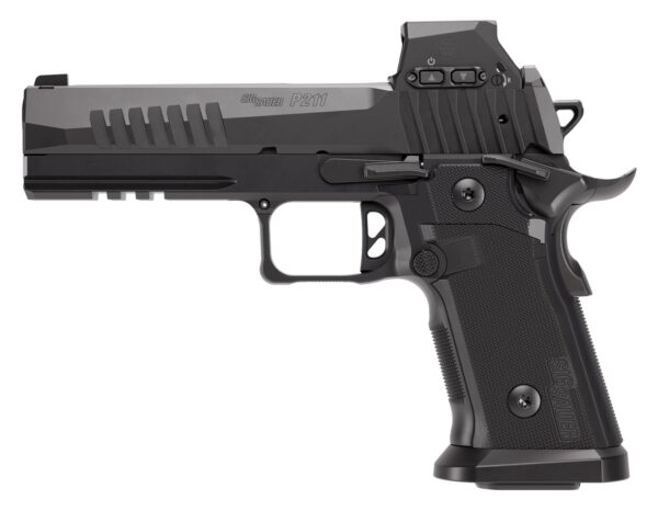 Sig Sauer 211F9GT5RXSL P211 GT5 w/Optic Full Size 9mm Luger 21+1 5" Black Barrel, Black Nitron Stainless Steel Serrated w/Optic Slide & Frame w/Beavertail & Picatinny Rail, G10 Grip Panels, Sig ROMEO-
