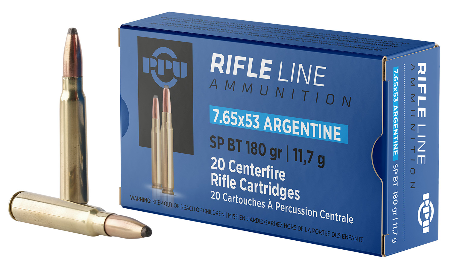 PPU PP7AS Metric Rifle  7.65x53mmArgentine 180gr Soft Point Boat Tail 20 Per Box/10 Case