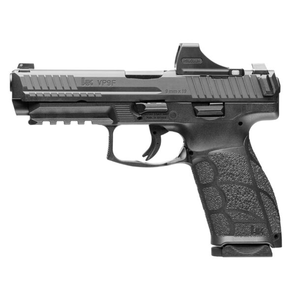 HK 81001496 VP9 A1 w/Optic Full Size 9mm Luger 10+1 4.53" Black Steel Polygonal Rifled Barrel & Serrated w/Optic Slide, Black Polymer Frame w/Picatinny Rail, Interchangeable Backstrap Grip, Holosun SC
