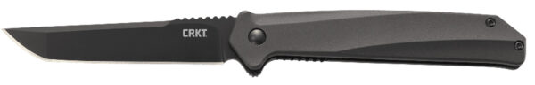CRKT K500GKP Helical  3.52" Folding Tanto Plain Black Oxide D2 Steel Blade/ Black Aluminum Handle Includes Pocket Clip