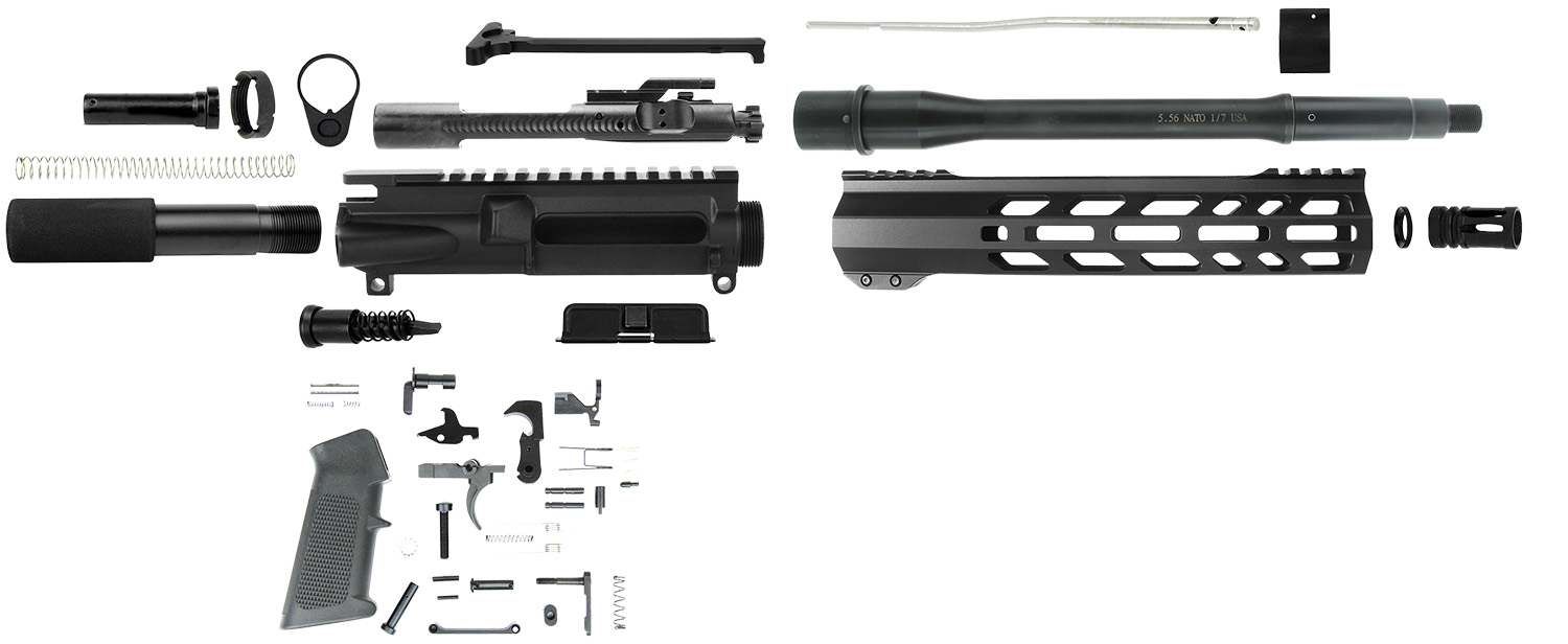 TacFire SSPK556LPK10 Pistol Kit 5.56x45mm NATO AR-Pistol Platform Black Steel