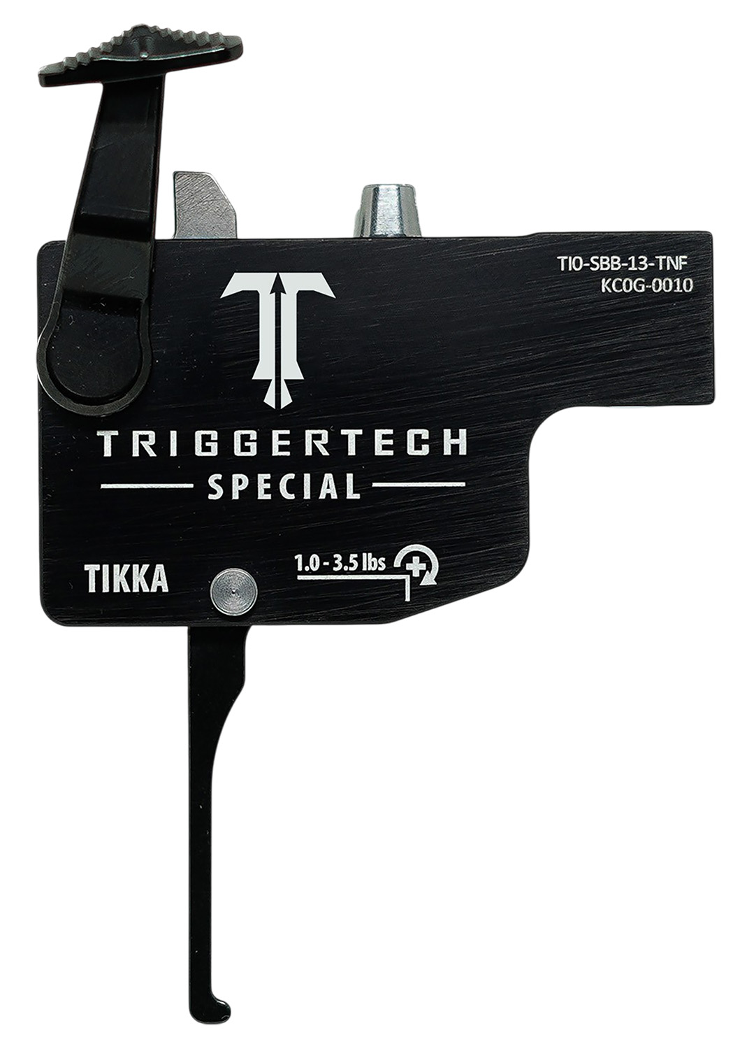 TriggerTech TILSBB13TNF Diamond Black Flat Lever Fits Tikka Left Hand