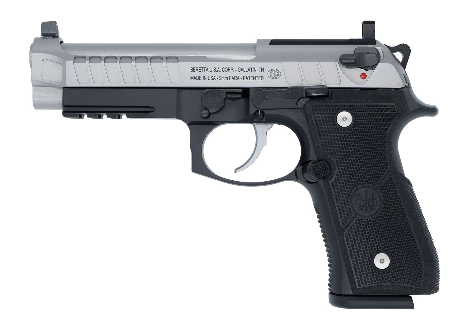 Langdon Tactical Tech 92E2TJRR Beretta 92 Elite  Full Size 9mm Luger 18+1 4.70" Stainless Barrel, Inox Stainless Steel Optic Ready/Serrated Slide, Black Anodized Aluminum Frame w/Picatinny Rail, Textu