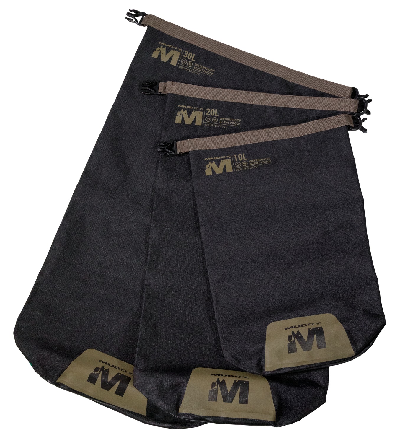 MUDDY MUD-WDB-SET-BLK WTRPROOF DRY BAG SET