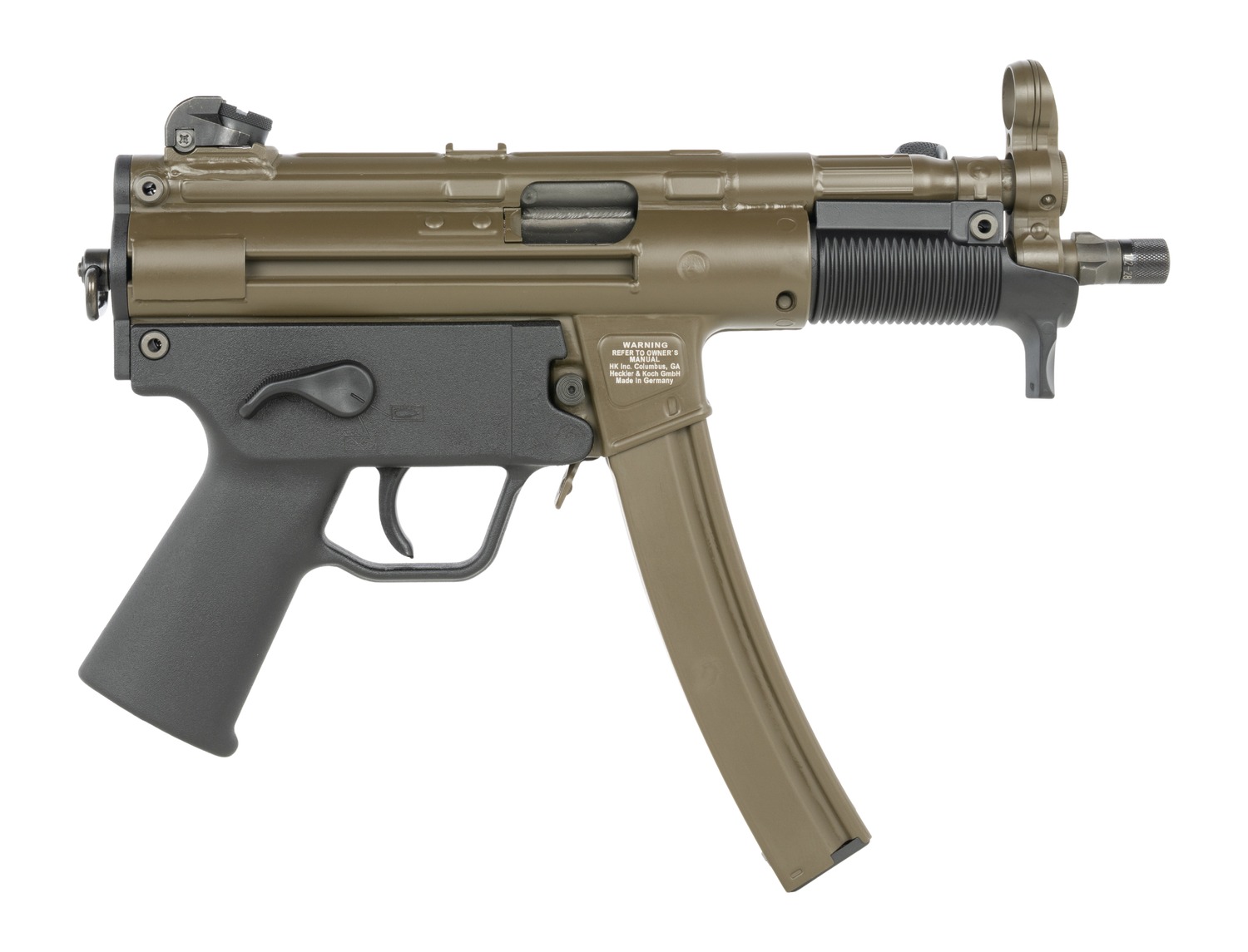 HK 81001455 SP5K PDW Sports South Exclusive 9mm Luger 30+1 5.83" Patriot Brown Aluminum Receiver, Black Polymer Grip, Right Hand