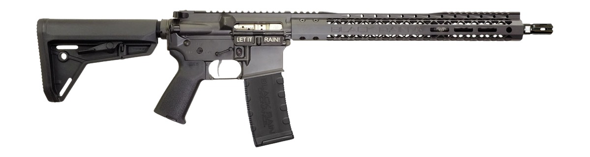 Black Rain Ordnance SSP300BLKSMK SSP  300 Blackout 30+1 16" Black Nitride Threaded Barrel, Smoke Cerakote Aluminum Receiver w/Picatinny Rail, Magpul MOE SL Black Polymer Stock, Black Magpul Grip