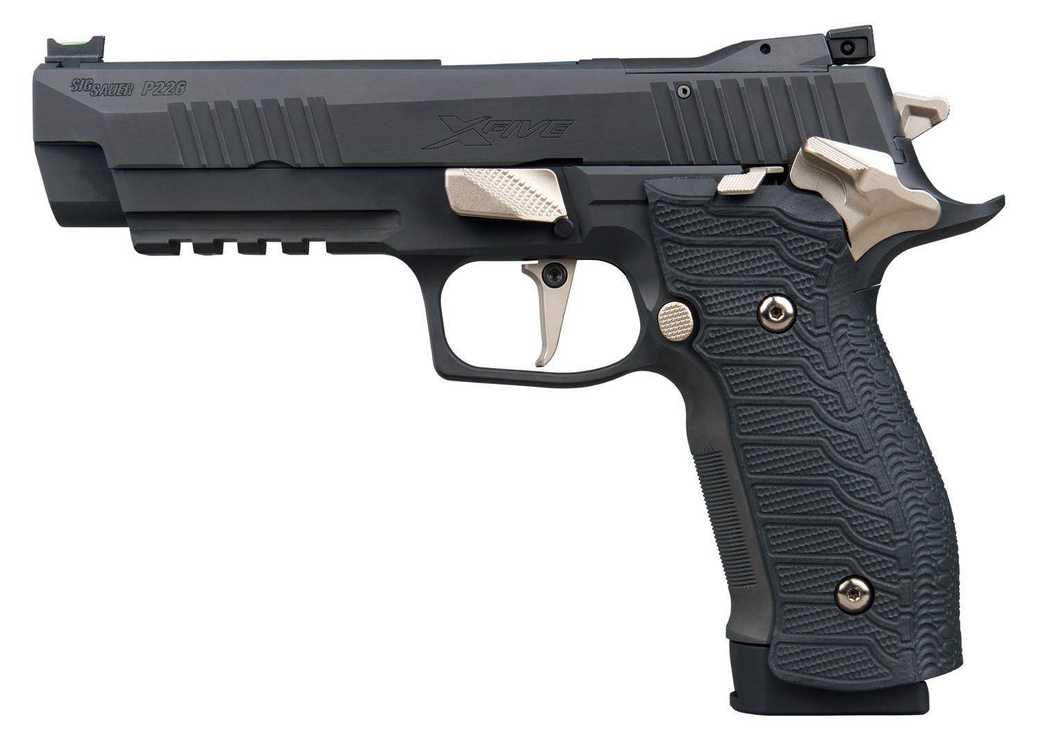 Sig Sauer 226X59NMRSAO P226 XFive Nightmare Full Size Frame 9mm Luger 20+1 5" Bull Barrel, Black Nitron Stainless Steel Optic Ready/Serrated Slide & Frame w/Beavertail & Picatinny Rail, Custom Hogue G