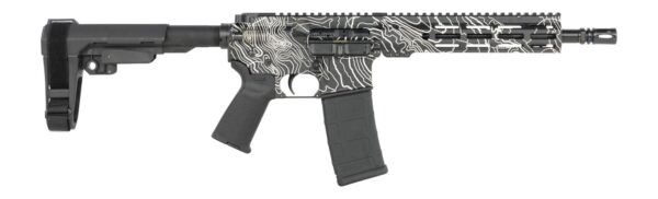 Shark Coast Tactical SCC07312TOPO-P Topography  5.56 NATO 30+1 10.50" Black Nitride Threaded Barrel, Aluminum Receiver w/Picatinny Rail, M-LOK Handguard, Black Polymer SB Tactical SBA3 Brace, Polymer