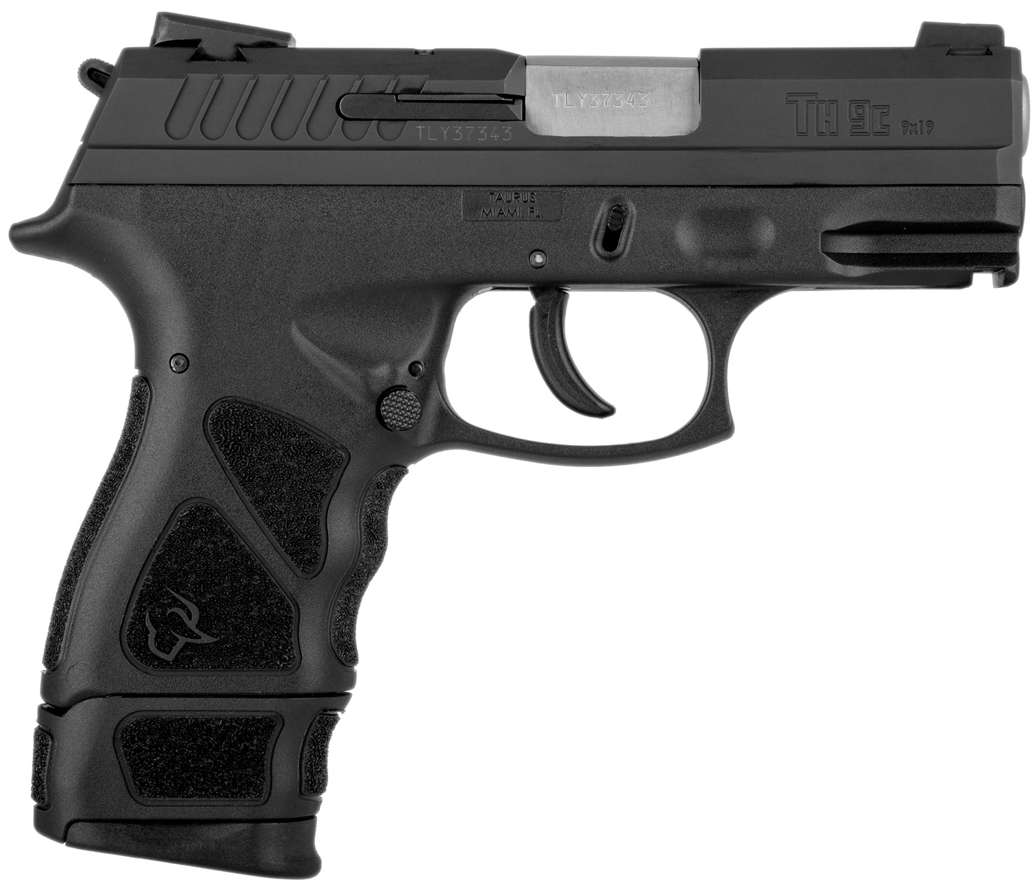Taurus 1TH9C031 THc  Compact 9mm Luger 17+1 3.54" Matte Stainless Steel Barrel, Matte Black Serrated Slide, Black Polymer Frame w/Picatinny Rail, Black Finger Grooved Polymer Grip Right Hand