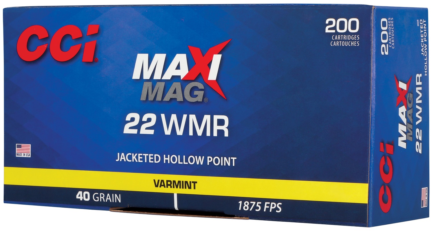CCI 958 Maxi-Mag Varmint 22WMR 40gr Jacketed Hollow Point 200 Per Box/10 Case