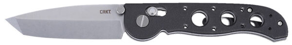 CRKT M16-02X M16 02X Folder 3.11" Folding Tanto Plain Stonewashed D2 Steel Blade, Black Grivory Handle