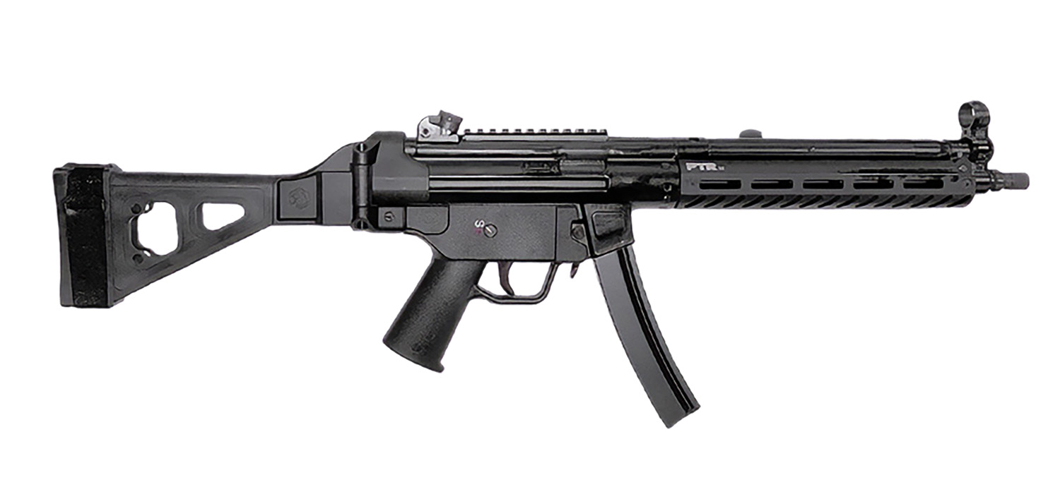 PTR 9LTBR-0090101 9LTBR  9mm Luger 30+1 12.50" Black Nitride Threaded Barrel, M-LOK Handguard, Black Anodized Aluminum Receiver w/Picatinny Rail, Black Synthetic SB Tactical Brace, Black Polymer Grip