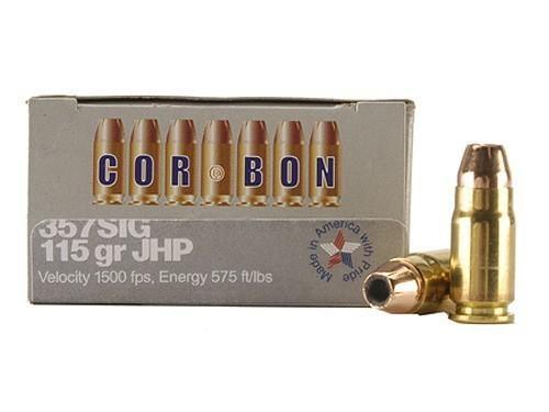 Corbon Self-Defense JHP Handgun Ammunition .357 SIG 115 gr JHP 1500 fps 20/ct