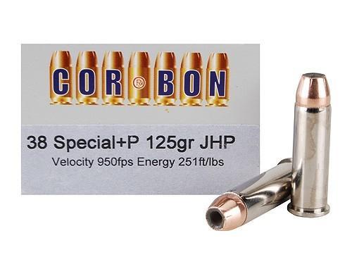 Corbon Self-Defense JHP Handgun Ammunition .38 Spl (+P) 125 gr JHP 1125 fps 20/ct