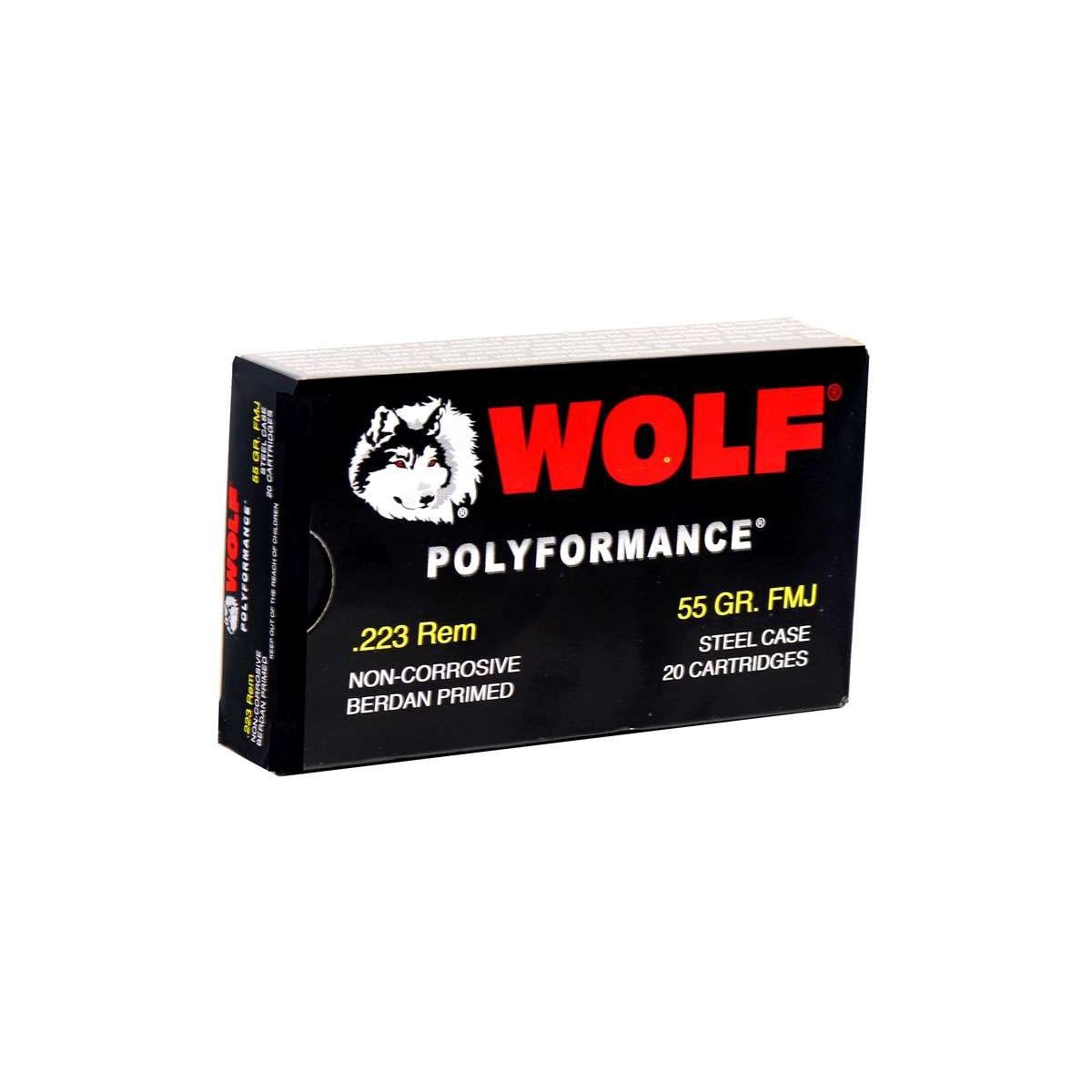 Wolf WPA Military Polyformance Rifle Ammunition .223 Rem 55 gr FMJ 3241 fps - 500/ct