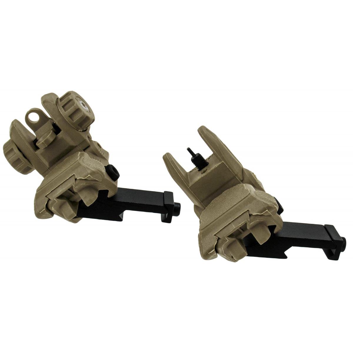 TacFire AR-15 45 Degree/Low Profile Pop Up Sights Tan