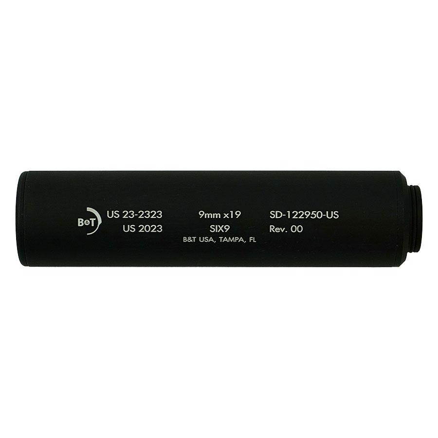 B&T Six9 Wipe Suppressor ONLY 9mm Luger Black Firearm Sold Separately