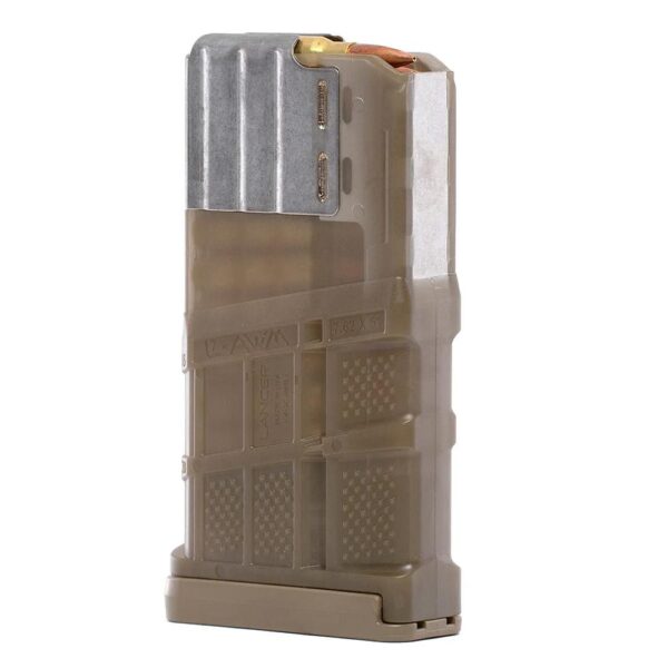 Lancer L7AWM Rifle Magazine Translucent Dark Earth .308 Win/7.62x5mm/6.5 Creedmoor 20/rd