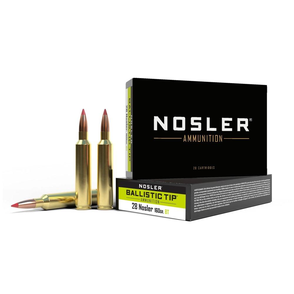 Nosler Ballistic Tip Rifle Ammunition 28 Nosler 160g PT 3200 fps 20/ct