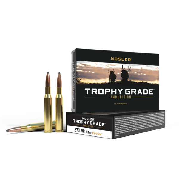 Nosler Partition Trophy Grade Rifle Ammuntion .270 Win 130 gr PSP 3050 fps 20/ct