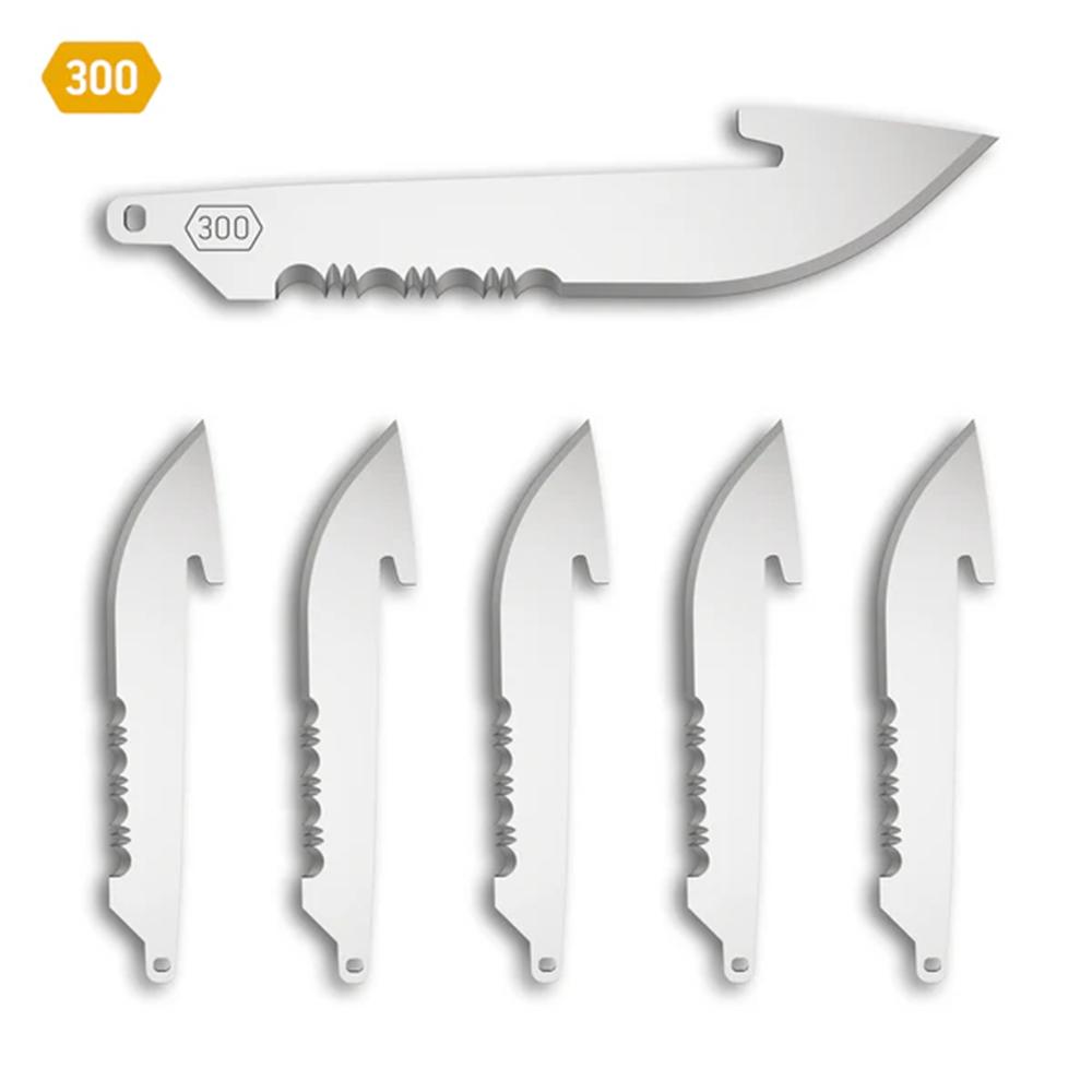 Outdoor Edge 3" Drop Point Blade Pack Half Serration Stainless 6/ct