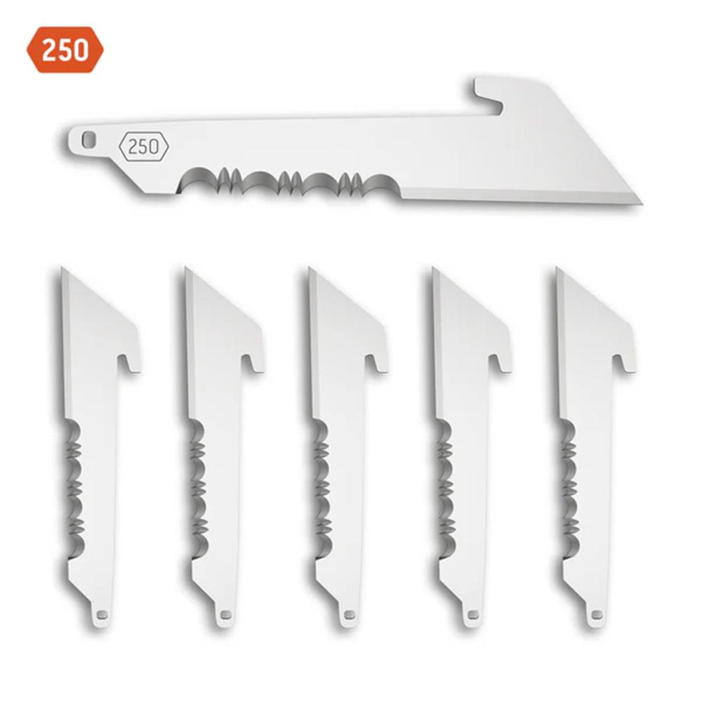 Outdoor Edge 2-1/2" Utility Blade Pack Half Serration Stainless 6/ct