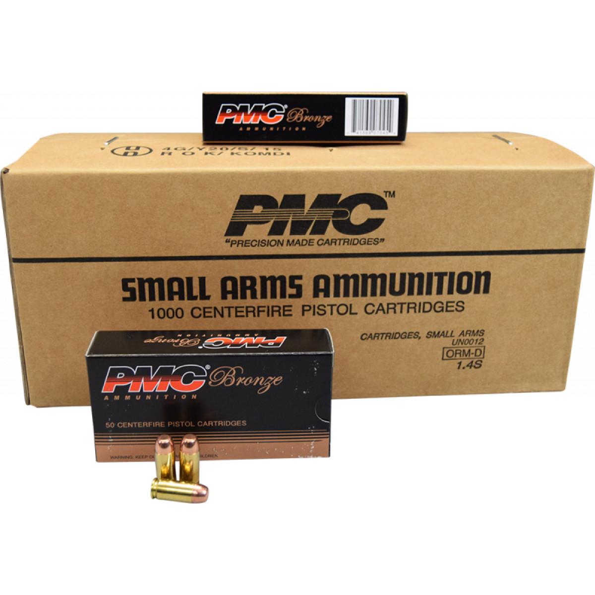 PMC Bronze Handgun Ammunition 40 S&W  180 gr FMJ 985 fps 1000/ct (20-50/ct)