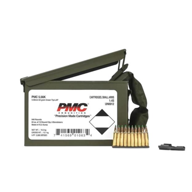 PMC Rifle Ammunition 5.56X45 NATO 62 gr Green Tip 2920 fps 1680/ct (2-840/ct)