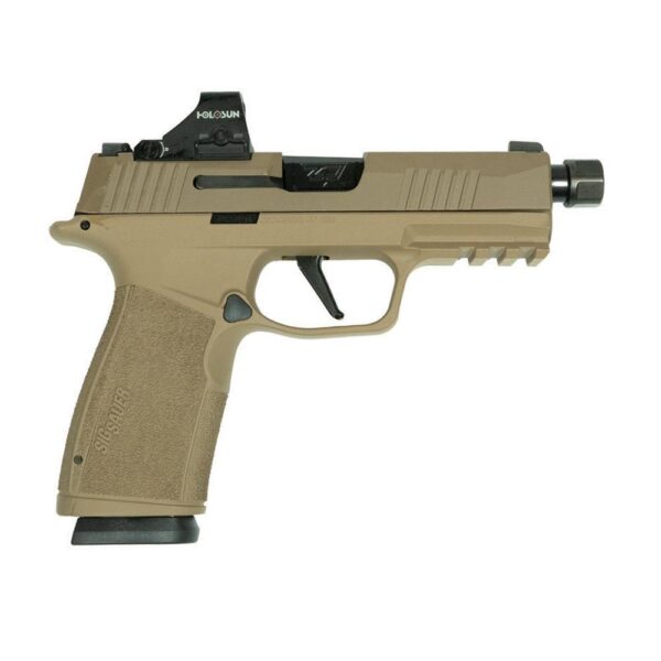 Sig P365 XMacro Handgun 9mm Luger 17rd Magazines (2) 3.7" Threaded Barrel Two-Tone Tan XSeries Slide with Optic