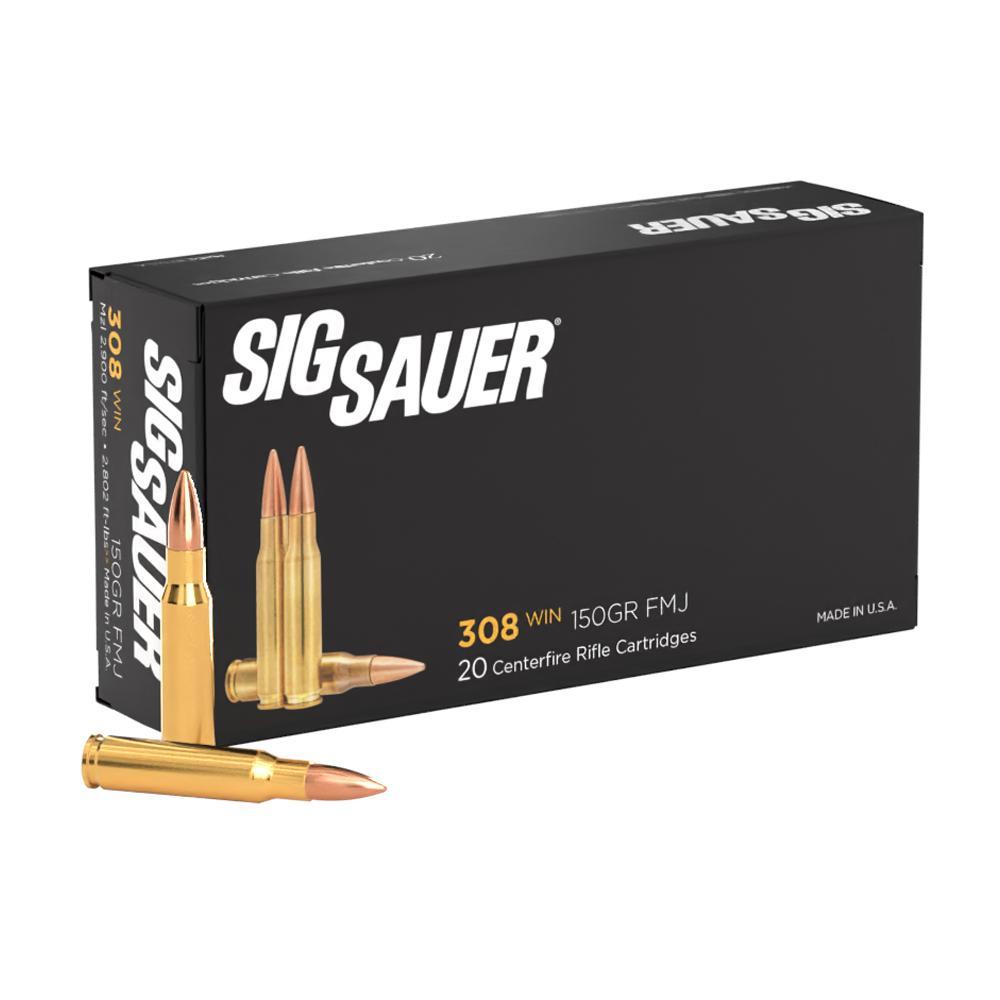 Sig Sauer  Elite Ball Rifle Ammunition 308 WIN 150gr FMJ 2900 fps 20/ct