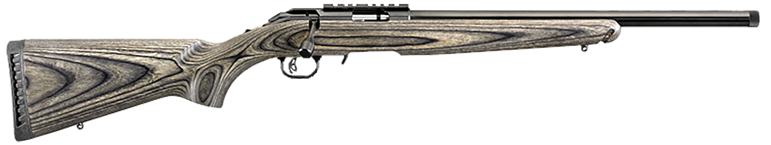 Ruger 8348 American Rimfire Target Full Size 22 LR 10+1 18" Satin Blued Threaded Bull Barrel & Alloy Steel Receiver w/Scope Rail, Black Fixed Laminate Stock, Right Hand
